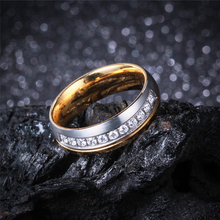 Мужское обручальное кольцо Soul с цирконием для женщин и мужчин, обручальное кольцо золотого цвета из титановой стали, ювелирные изделия для влюбленных, Подарок на годовщину, американский размер 5-9 2024 - купить недорого