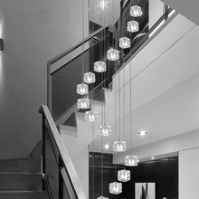 Подвесной светильник s стеклянная лестница современный подвесной светильник s для гостиной светодиодный спиральный подвесной светильник для столовой лампы головной свет светодиодный 2024 - купить недорого