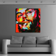 Handpainted Colorful Wall Art Modern Abstract Pictures Oil Paintings Home Decor High Quality Pictures Smoking Man Home Decor 2024 - buy cheap
