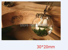 NEW 30sets/lot 30*20mm clear glass globe with base findings set empty glass bubble DIY vial pendant Charm wide opening Bottle 2024 - buy cheap