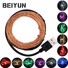 DC 5V 5M 10M USB charger LED strip light USB Powered RGB Copper Wire tape Holiday String lighting outdoor Fairy Christmas Tree 2024 - buy cheap
