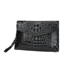 Genuine Leather Crocodile pattern male clutch bag Men's leather envelope handbag 2019 fashion large capacity men business bag 2024 - buy cheap
