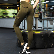 Calça legging feminina com bolsos, roupa esportiva para ginástica, corrida, treino 2024 - compre barato