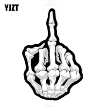 YJZT 11.4CM*17CM Funny Skull Fingers Decal Helmet Car Sticker Car Accessories 6-1138 2024 - buy cheap