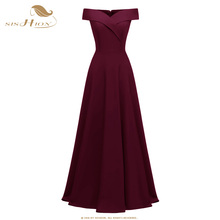 SISHION Summer Women Long Dress CD1693 Black Wine Red Navy Blue Elegant Club Party Dinner A Line Dress 2024 - buy cheap