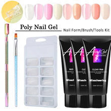 5pc/set Poly Nail Gel Kit 15ml Quick Building Builder Extension Gel Camouflage UV LED Lacquer Brush Nail Tips Set For Manicure 2024 - buy cheap