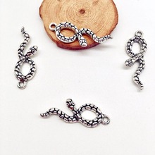 Abalorios de serpiente de aleación de alta calidad, 15 Uds., colgantes para pulsera, collar, pendientes, fabricación de joyas 2024 - compra barato