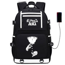 Mob Psycho 100 backpack Mobu Saiko Hyaku bag casual USB Charging knapsack anime Studert School Laptop Travel bag 2024 - buy cheap