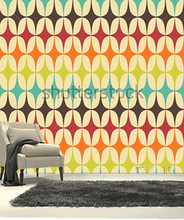 Murais personalizados 3d, padrão geométrico retrô abstrato com triângulos, papel de parede, sala de estar, sofá, tv, papel de parede do quarto 2024 - compre barato