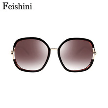 FEISHINI Elegant Fashion Eyeglasses UVB Fatigue Resistance Big Polarized Sunglasses Women Brand Designers Vintage Oval 2024 - buy cheap