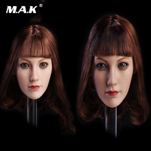 1:6 Scale Female Lin Head Carving Middle Hair with Blue /Brown Head Sculpt Model for 12'' Woman Suntan Color Action Figure Body 2024 - buy cheap