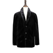 2018 New High Imitation Suede Coat Men's long Paragraph Suit Collar fur Suede Black jacket Artificial Fur Size S-XXXL 4XL 5XL 2024 - buy cheap