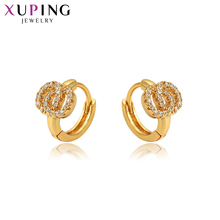 Xuping Jewelry Elegant Retro Temperament Women Huggies Earring of Pure Gold Color 96963 2024 - buy cheap