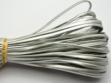 10 Meter Silver Flat Soft Synthetic Leather Jewelry Cord Lace String 3X1mm 2024 - buy cheap