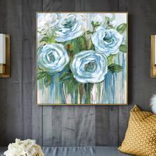 Pinturas al óleo de flores impresas en lienzo, carteles e impresiones de pared, lienzo con flores arte abstracto para sala de estar 2024 - compra barato