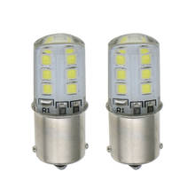 2X 1156 BA15S автомобильный стоп-сигнал 2835 SMD 12 LED P21W Автомобильная сигнальная лампа угловая силиконовая лампа задние парковочные лампочки 12В 2024 - купить недорого