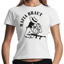 Nova primavera algodão engraçado t-shirts manga curta mafia braut | italiano | italia | festa | diversão | camisa de girlie filme t 2024 - compre barato