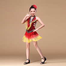 8-15 Years Performance Children Dance Outfit V-neck with Beads Backless Tassel Fringe Competition Latin Dance Dress for Girls 2024 - buy cheap