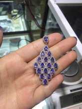 natural blue tanzanite Pendant natural gemstone Elegant Peacock tail pendant necklace S925 silver Women gift party jewelery 2024 - buy cheap