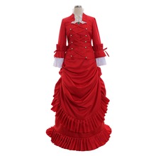 Drácula deadwood alma vestido vitoriano medieval vermelho de bram stoker adulto feminino traje de halloween feito sob encomenda d0826 2024 - compre barato