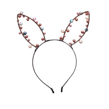 New arrival Fashion Women Xmas Cat's ears with colorful beads hairband girl's Halloween headwear lady pretty hair accessories 2024 - buy cheap