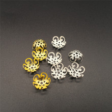 100pcs 8/10mm Flower End Bead Caps For Bracelet Jewelry Making Findings Needlework DIY Accessories Wholesale Gold Color 2024 - buy cheap