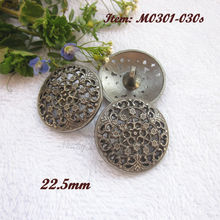 144pcs 22.5mm shank hollow carved Antique silver retro metal buttons zinc alloy coat buttons do not fade metal buttons wholesale 2024 - buy cheap