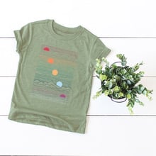 Zuolunouba 2019 New Summer Casual Pea Green Short Sleeve Tops Tees Sunset At Sea Print Harajuku O-neck T-shirts Women Plus Size 2024 - buy cheap