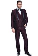 TPSAADE Slim Fit 3 Piece Tuxedo 3 Pieces Suit Slim Fit Shawl Lapel One Button Vested Dress Suit Set Blazer Jacket Pants Tuxdoes 2024 - buy cheap