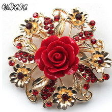 Wukaka Fashion Camellia Flower Pins And Brooches For Women Bridal Brooch Rose Flower Crystal Brooch Party Pin Buckle Shawl Gifts 2024 - buy cheap