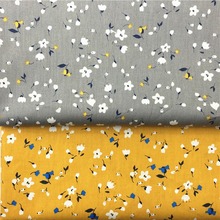 100% cotton twill textle pink mustard small white floral flower fabrics for DIY bedding apparel dress patchwork handwork decor 2024 - buy cheap