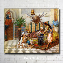 Frete grátis imagem decorativa de arte de parede pintura a óleo de paisagem da vida clássica do palácio árabe telas impressas em tela 2024 - compre barato