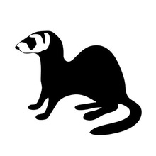 17*14CM Car Styling FERRET WALKING Cartoon Animal Stickers Motorcycle Car Decals Black/Silver C2-0197 2024 - buy cheap