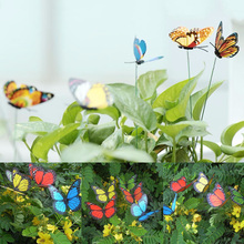 50 pçs colorido 3d borboleta varas casa quintal gramado vaso de flores plantas decoração jardim ornamento 2024 - compre barato