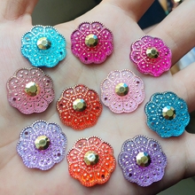 20mm 15pcs mix color shiny rhinestones round flower Buttons Home Garden Crafts Cabochon Scrapbooking DIY Accessories -B12A 2024 - buy cheap