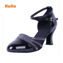 Women Latin Dance Shoes Salsa Woman's Ballroom Dancing Shoes Closed Toe 5cm Soft Sole Practice Black Tango Girls Heeled Sandals 2024 - buy cheap