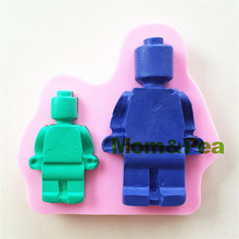 Mom&Pea 1037 Free Shipping Brick Man Shaped Silicone Mold Cake Decoration Fondant Cake 3D Mold Food Grade 2024 - buy cheap