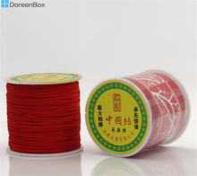 Doreen коробка, териленовый шнур, китайский узел красного цвета для изготовления ювелирных изделий своими руками, диаметр 1 мм, 1 рулон (90 м/рулон) (B22527) 2024 - купить недорого