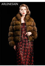 Arlenesain custom luxury imported Purpura and Down on both sides wearing a fur coat female short section coat female 2024 - buy cheap