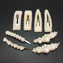 MANILAI Simulated pearl Hair Clips For Women Handmade Beaded Hairpins Wedding Hair Jewelry Female Gifts Wedding Hair accessories 2024 - buy cheap