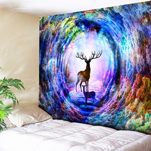 Plus Size Large Wall Tapestry Multicolor Rainbow Elk Tree Hole Hippie Psychedelic Tapestry Wall Hanging Couch Blanket Home Decor 2024 - buy cheap