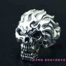 Thailand imports, hell messenger 925 Sterling Silver domineering Skull Ring 2024 - buy cheap