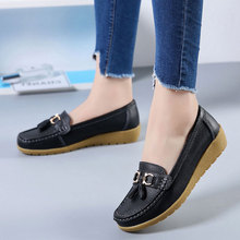 Comfortable women summer shoes flats 2022 flat with mother shoes woman soft genuine leather ladies shoes loafers plus size 2024 - buy cheap