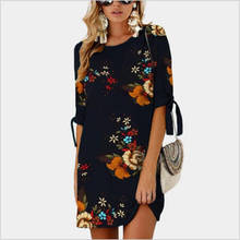 Plus S-5XL 2019 Women Summer Dress Boho Floral Print  Chiffon Beach Dress Loose Mini Party Dress Vestido 2024 - buy cheap