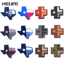 Equipe Lembrança Patches Bordados 3D Tático Punisher emblema mapa Da Bandeira do Estado do Texas Remendo Solitário Estrela nas Bandeiras DOS EUA Emblema Badges 2024 - compre barato