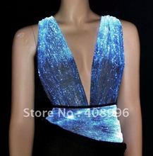 Sexy optical fiber luminous Vest for performance/fashion show/Singular dress/Show Clothing 2024 - buy cheap