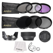 Andoer-kit de filtro de lente 55mm, uv, capa, fld, nd, com bolsa para transporte, tampa de lente, suporte de lente, capuzes de lentes de borracha, pano de limpeza 2024 - compre barato