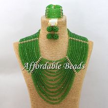 Luxury African Bridal Jewelry Set Popular African Wedding Beads Jewelry Set Wholesale Free Shipping ABW112 2024 - buy cheap