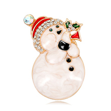 Donia jewelry New cute creative alloy rhinestone drop oil Christmas snowman brooch wild brooch coat hat accessories 2024 - buy cheap