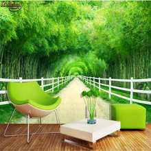 Beibehang-papel tapiz personalizado con valla de bosque de bambú, papel de pared 3D, pintura, decoración del hogar, sala de estar, Fondo de TV 2024 - compra barato
